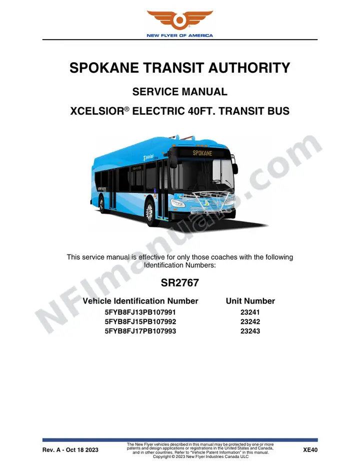 SR2767 Service Manual, Spokane Transit Authority first-page preview