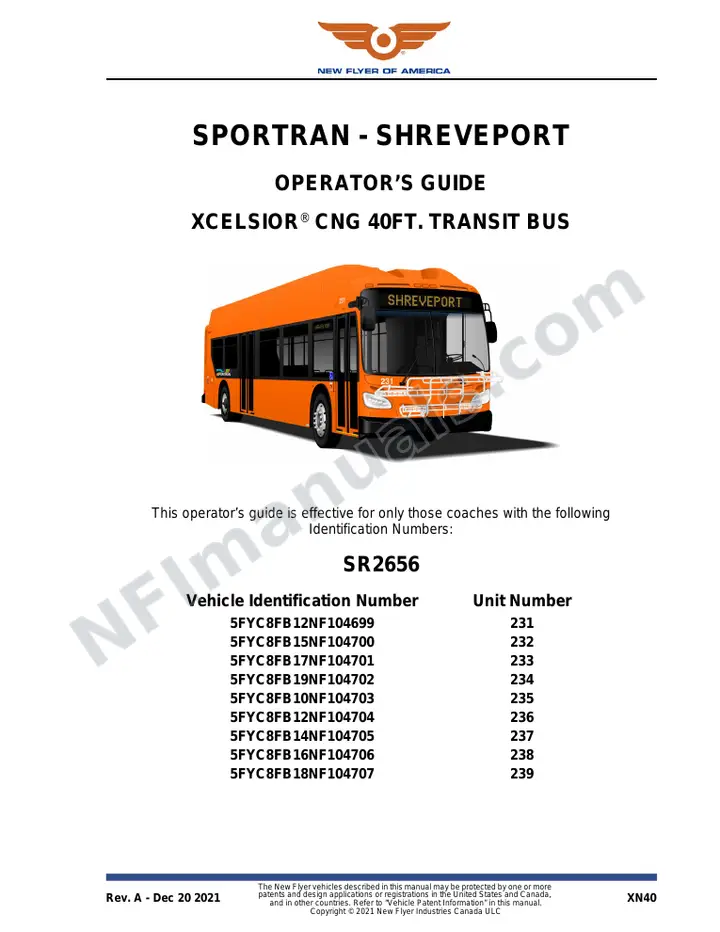 SR2656 Operator's Guide, Sportran - Shreveport first-page preview