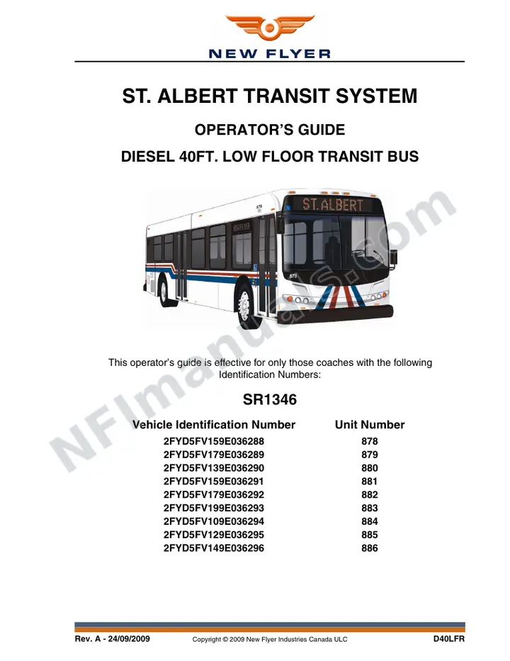 SR1346 Operator's Guide, St. Albert Transit System first-page preview