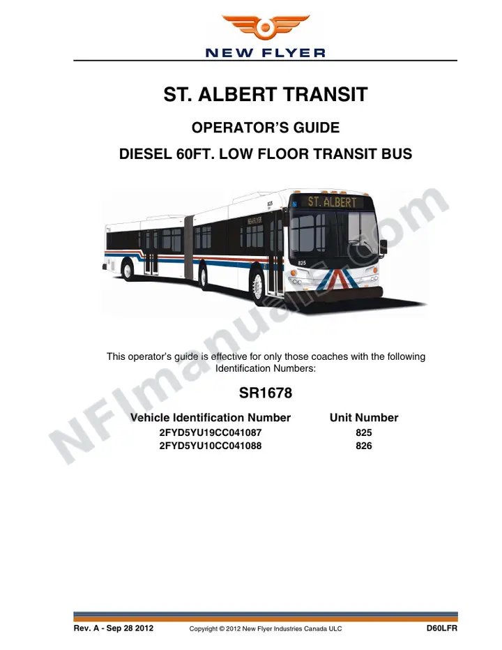 SR1678 Operator's Guide, St. Albert Transit first-page preview