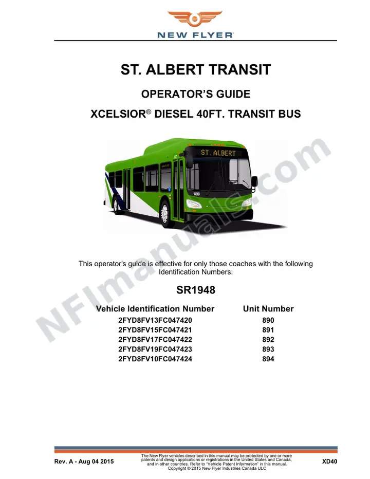 SR1948 Operator's Guide, St. Albert Transit first-page preview
