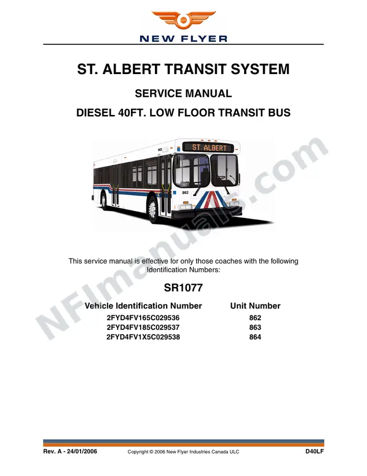 SR1077 Service Manual, St. Albert Transit System first-page preview