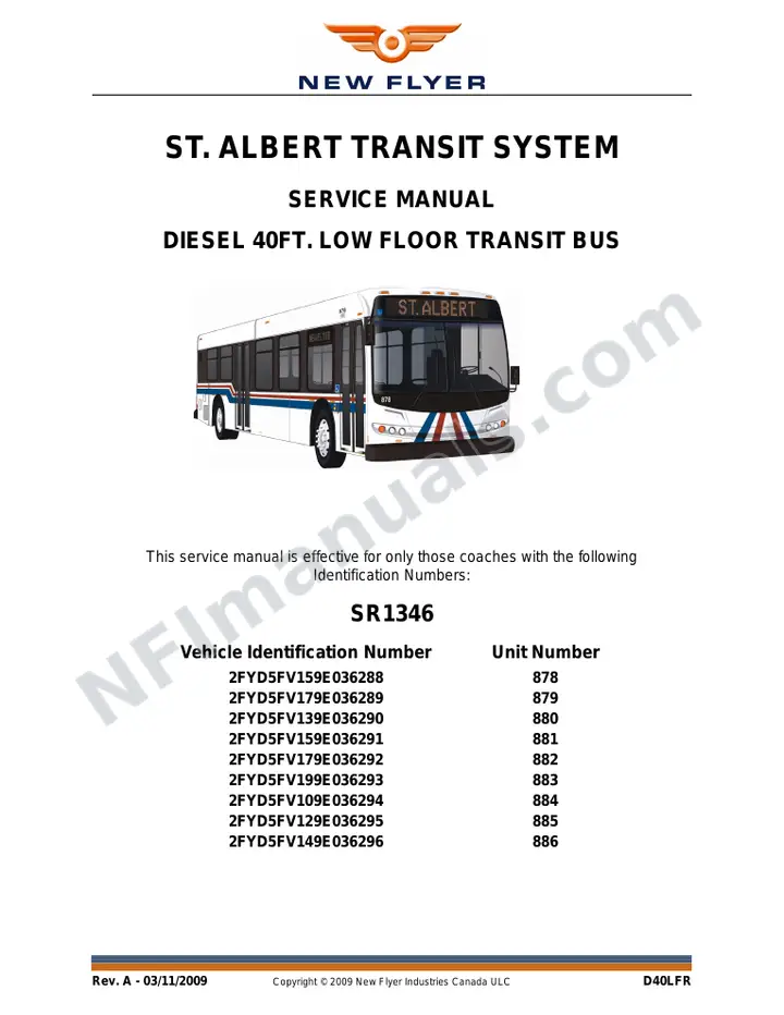 SR1346 Service Manual, St. Albert Transit Ssytem first-page preview