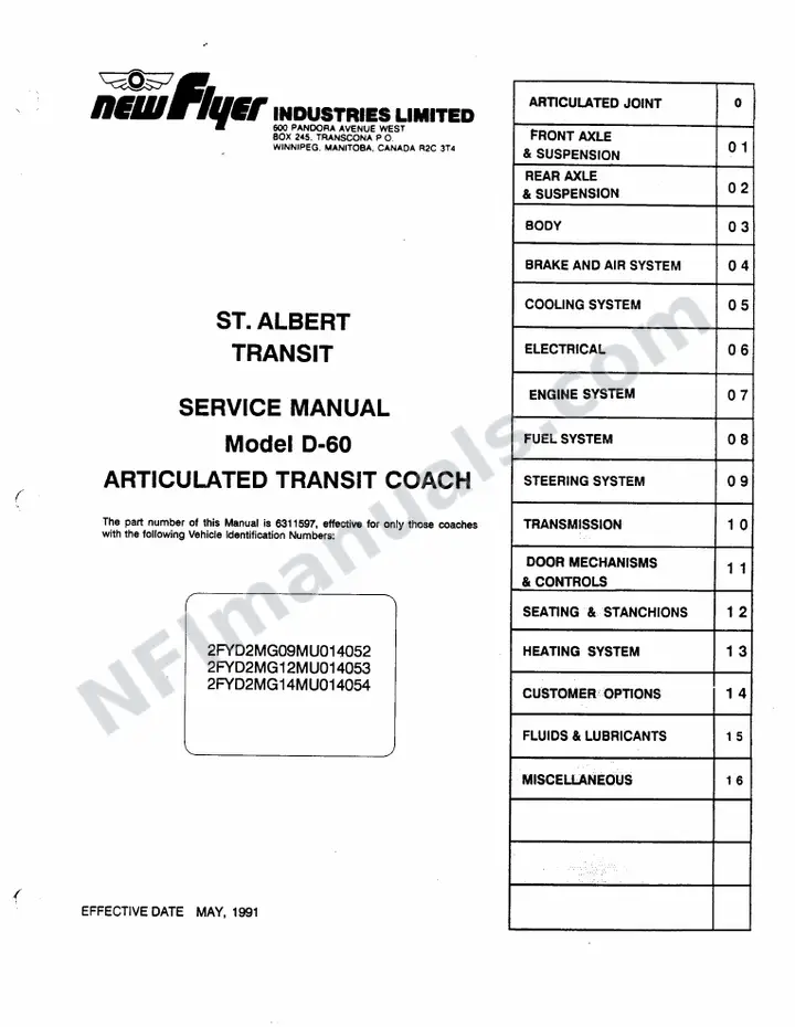 SR236 Service Manual, St. Albert Transit first-page preview
