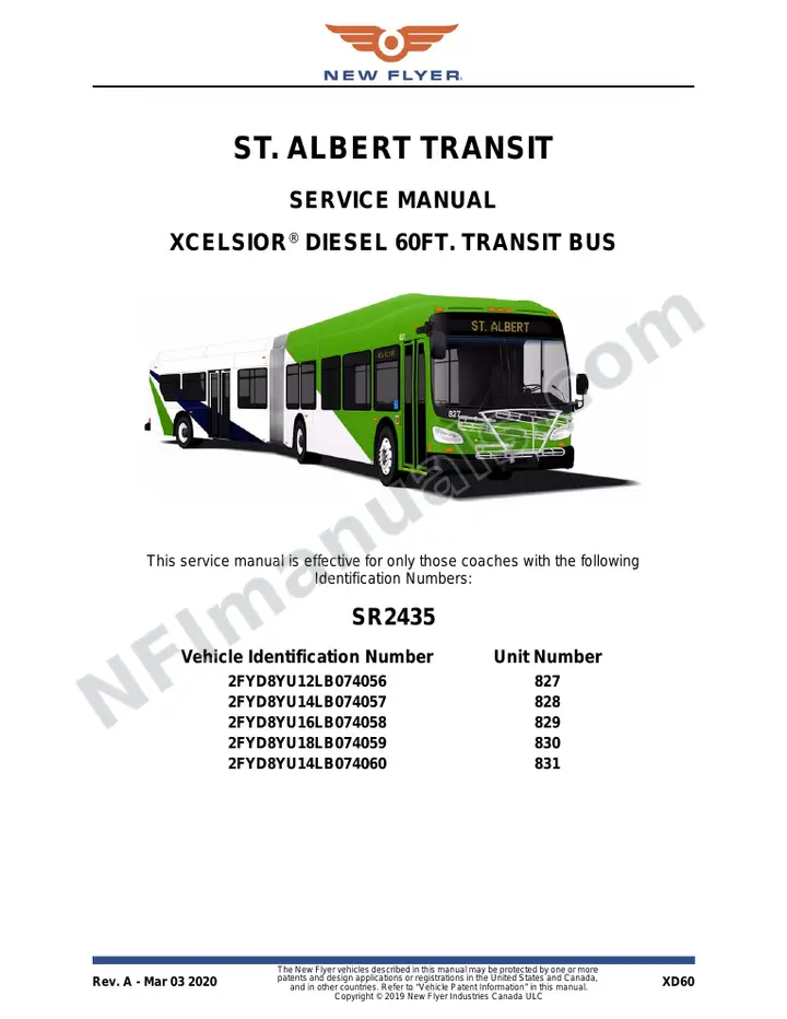 SR2435 Service Manual, St. Albert Transit first-page preview
