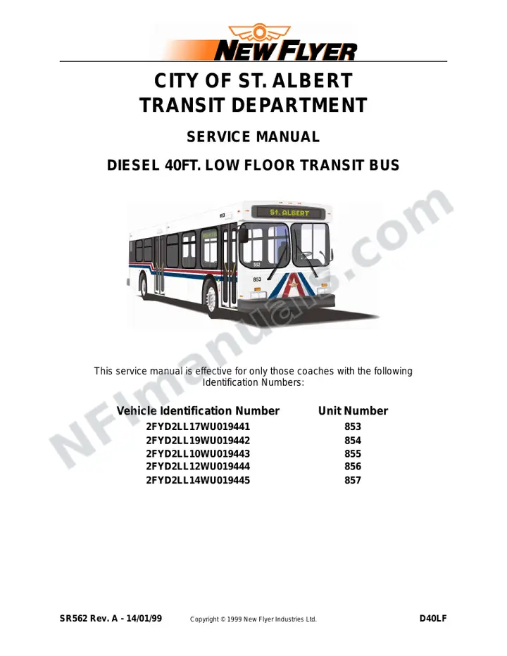 SR562 Service Manual, St. Albert Transit System first-page preview