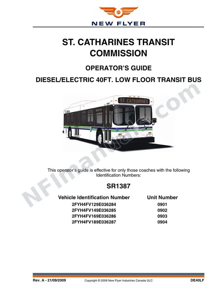 SR1387 Operator's Guide, St. Catharines Transit Commission first-page preview