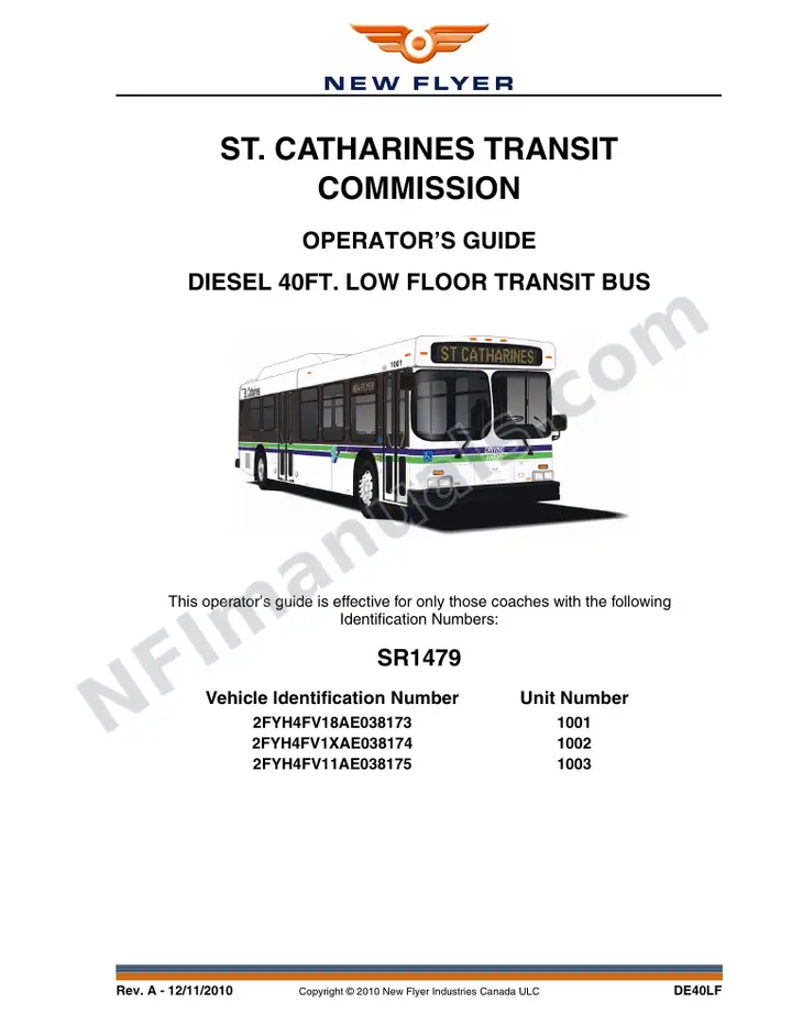 SR1479 Operator's Guide, St. Catharines Transit Commission first-page preview