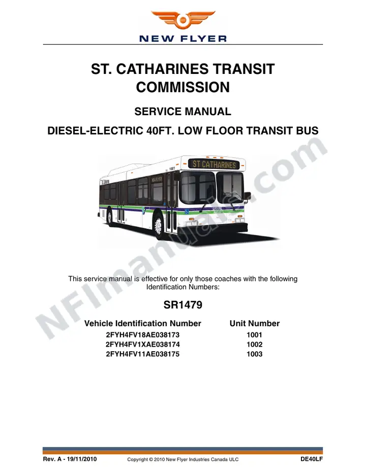 SR1479 Service Manual, St. Catharines Transit first-page preview