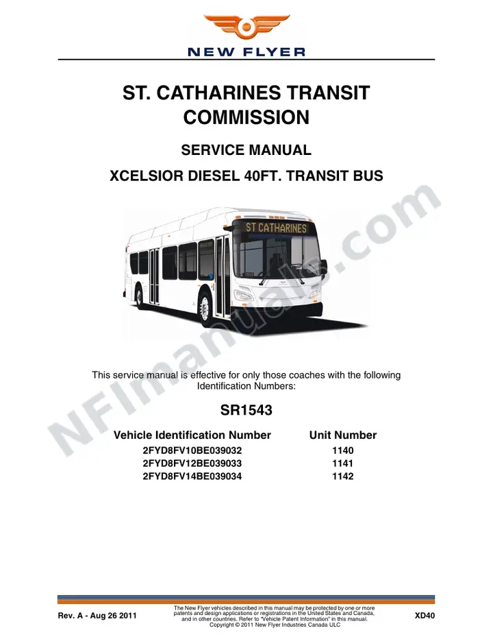 SR1543 Service Manual, St. Catharines Transit Commission first-page preview