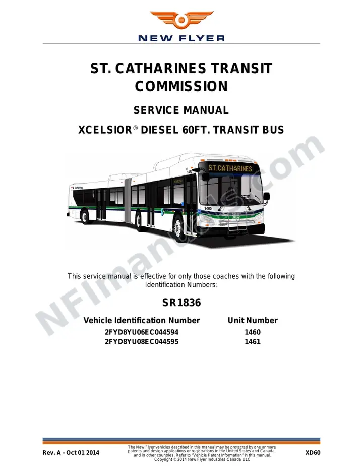 SR1836 Service Manual, St. Catharines Transit Commission first-page preview