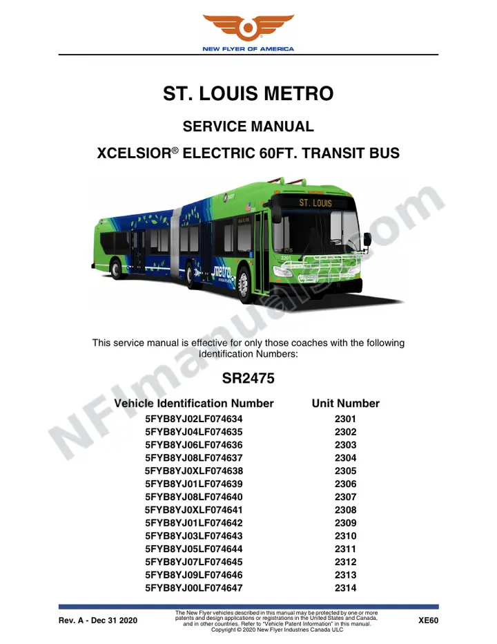 SR2475 Service Manual, St. Louis Metro first-page preview