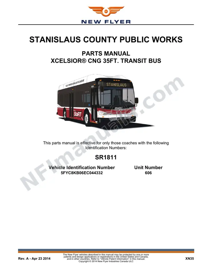 1811 Parts Manual, STANISLAUS COUNTY PUBLIC WORKS first-page preview