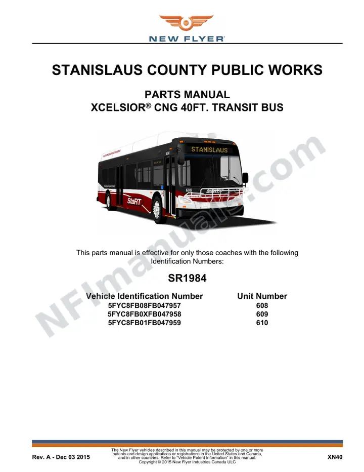 SR1984 Parts Manual, Stanislaus County Public Works first-page preview