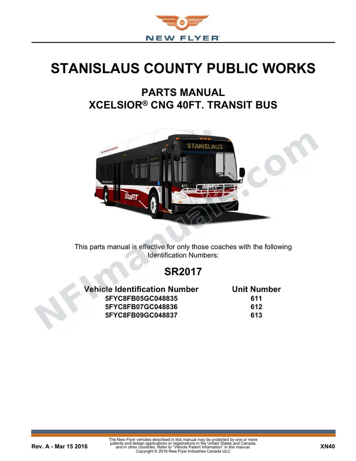 SR2017 Parts Manual, Stanislaus County Public Works first-page preview