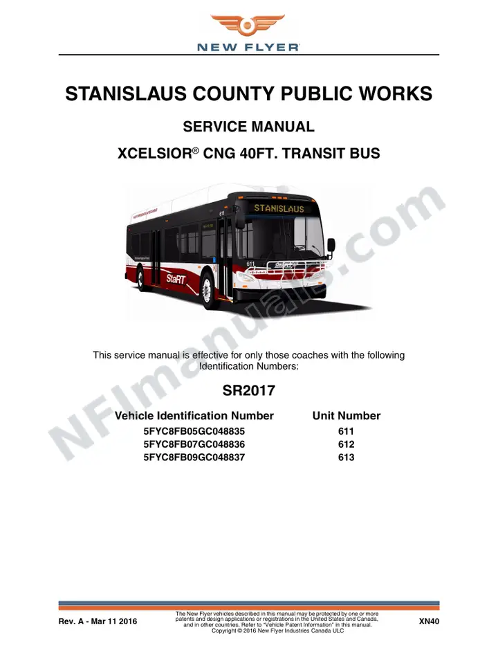 SR2017 Service Manual, Stanislaus County Public Works first-page preview