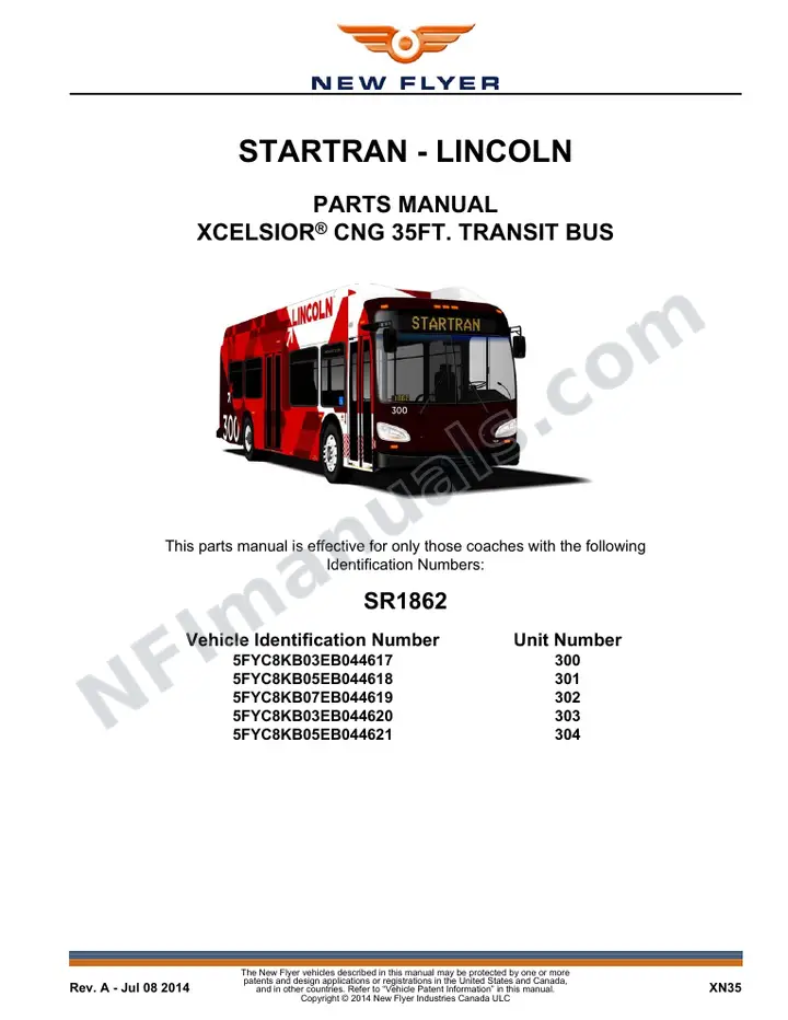 SR1862 Parts Manual, StarTran - Lincoln first-page preview