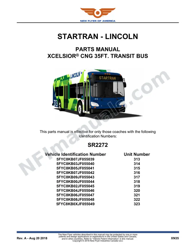 SR2272 Parts Manual, StarTran - Lincoln first-page preview