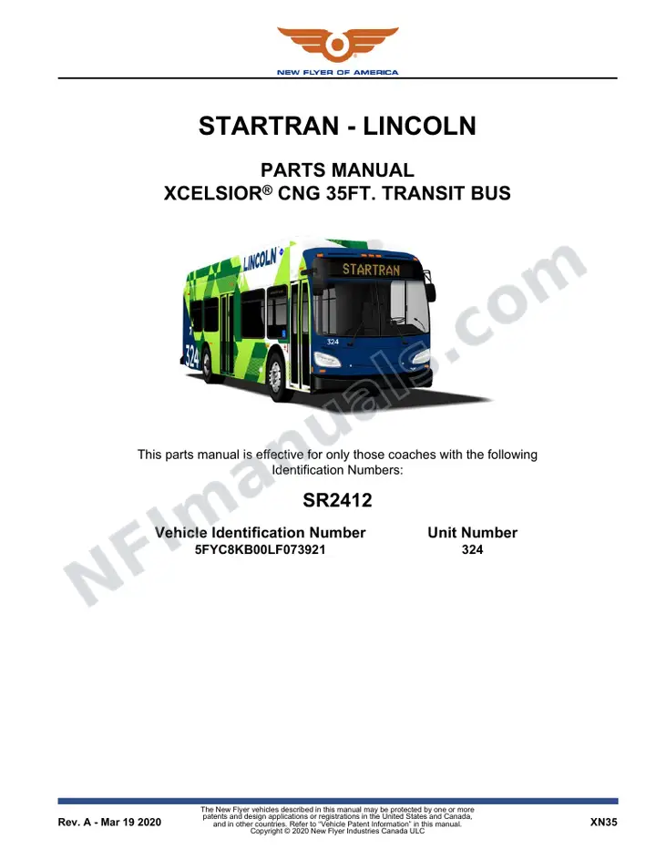 SR2412 Parts Manual, Startran - Lincoln first-page preview