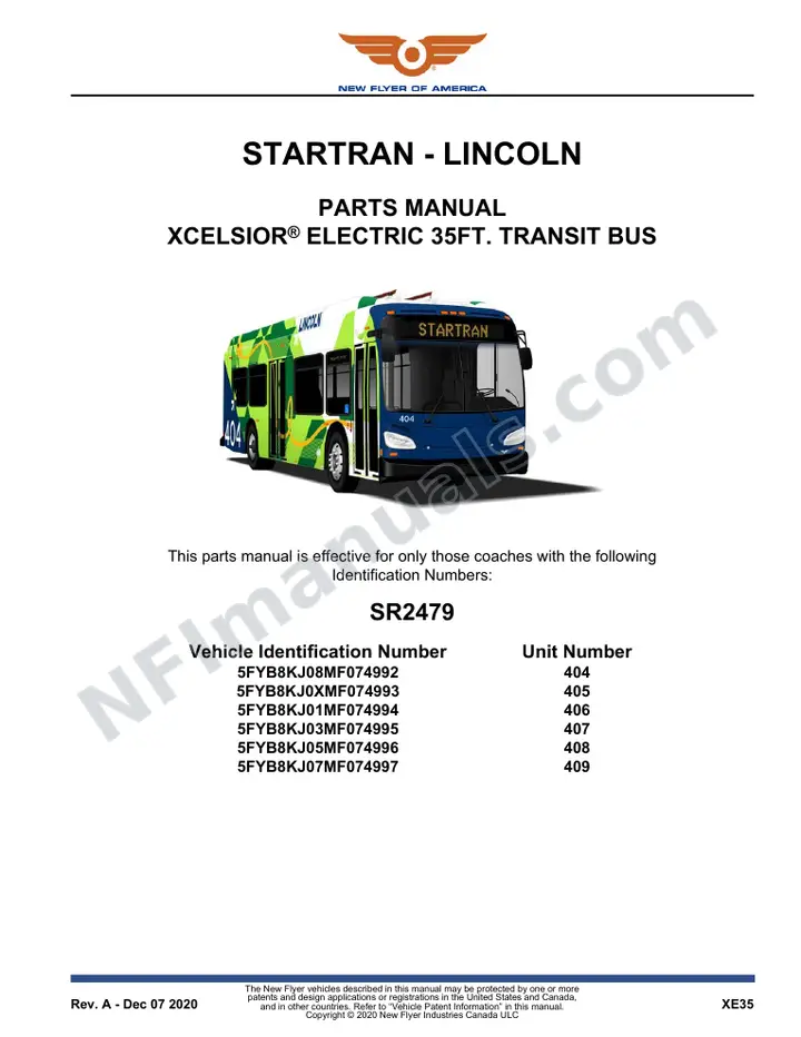 SR2479 Parts Manual, Startran - Lincoln first-page preview