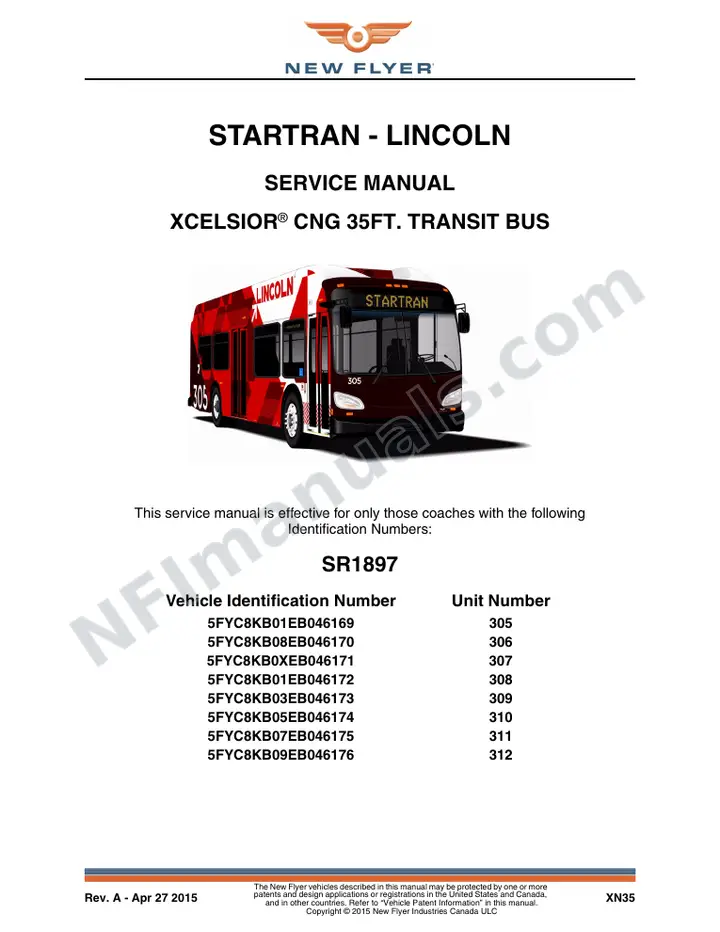 SR1897 Service Manual, Stratran - Lincoln first-page preview