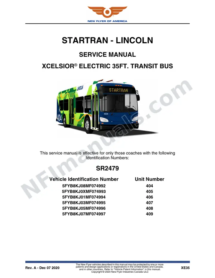 SR2479 Service Manual, Startran - Lincoln first-page preview