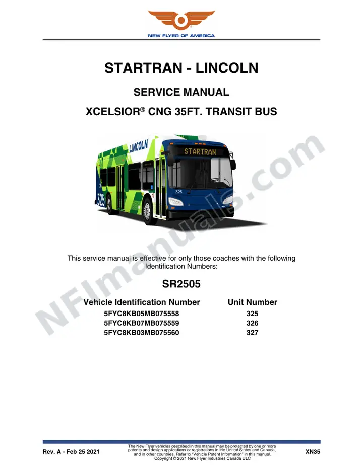 SR2505 Service Manual, Startran - Lincoln first-page preview