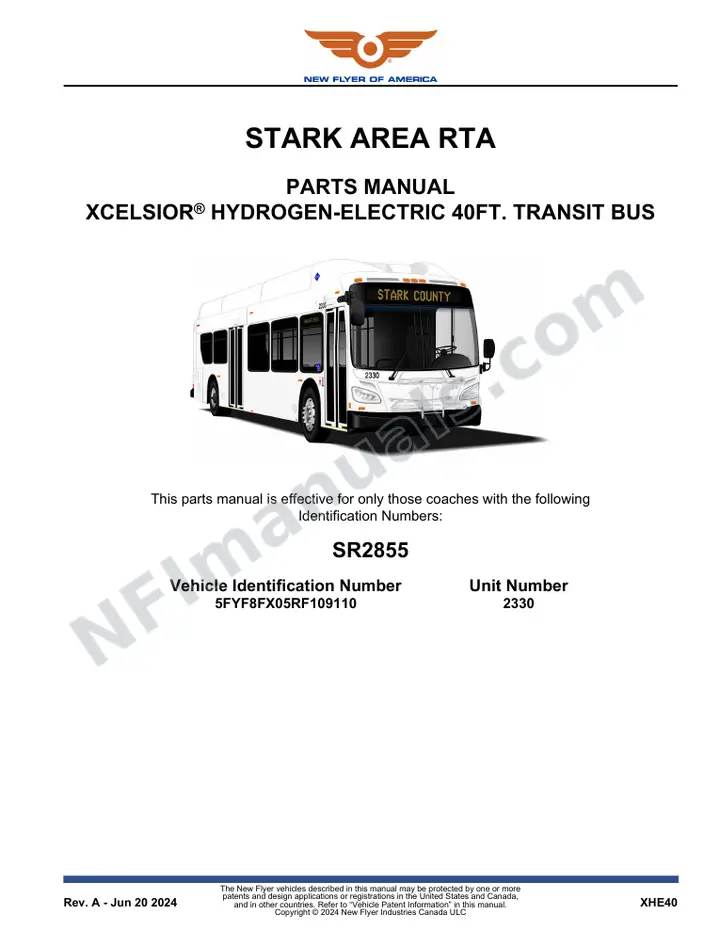 SR2855 Parts Manual, Stark Area RTA first-page preview