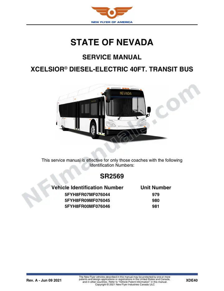 SR2569 Service Manual, State of Nevada first-page preview