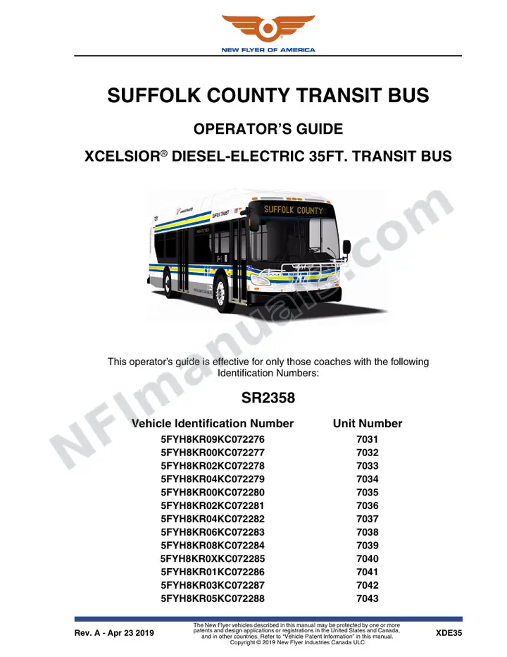 SR2358 Operator's Guide, Suffolk County Transit System first-page preview