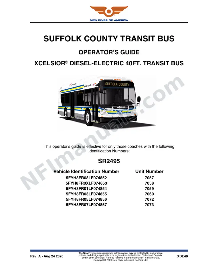 SR2495 Operator's Guide, Suffolk County Transit Bus first-page preview