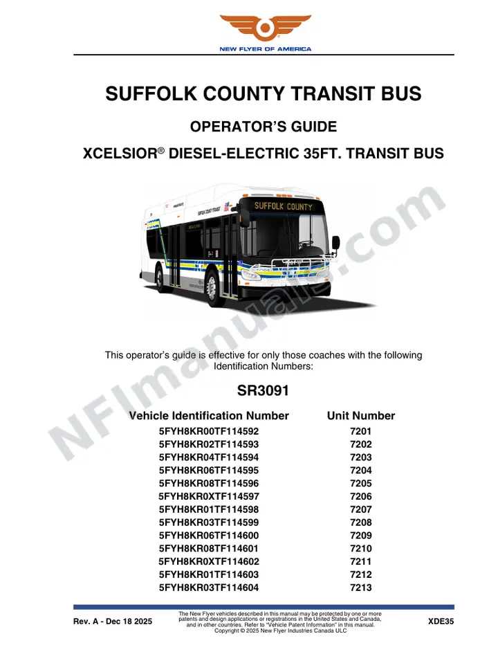 SR3091 Operator's Guide, Suffolk County Transit Bus first-page preview