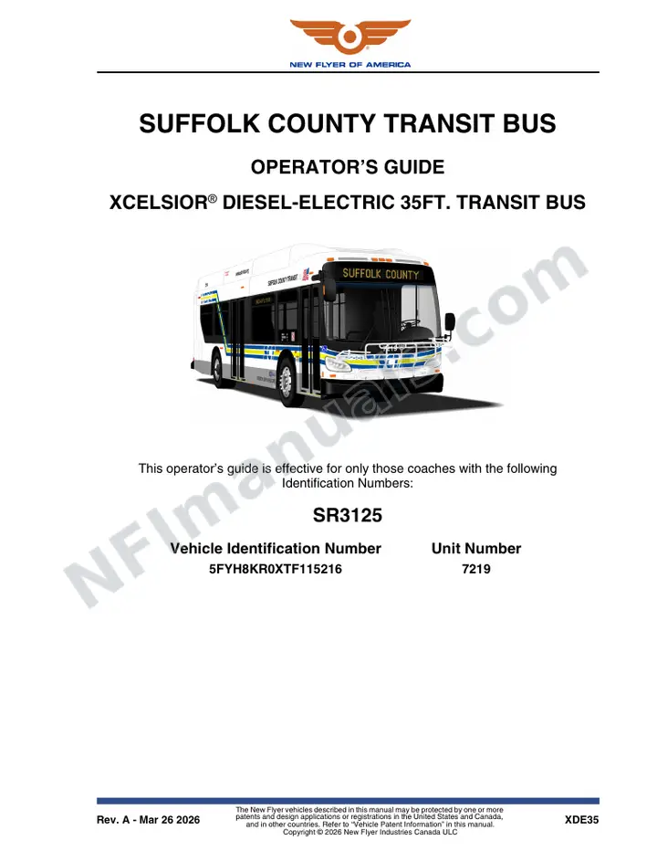 SR3125 Operator's Guide, Suffolk County Transit Bus first-page preview