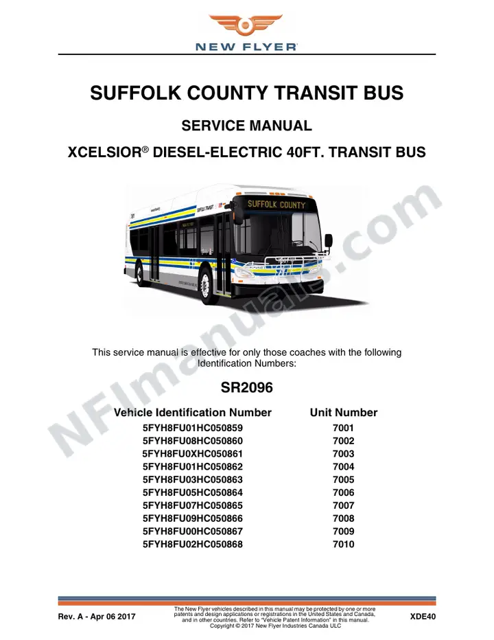 SR2096 Service Manual, Suffolk County Transit Bus first-page preview