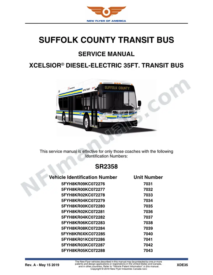 SR2358 Service Manual, Sufolk County Transit System first-page preview