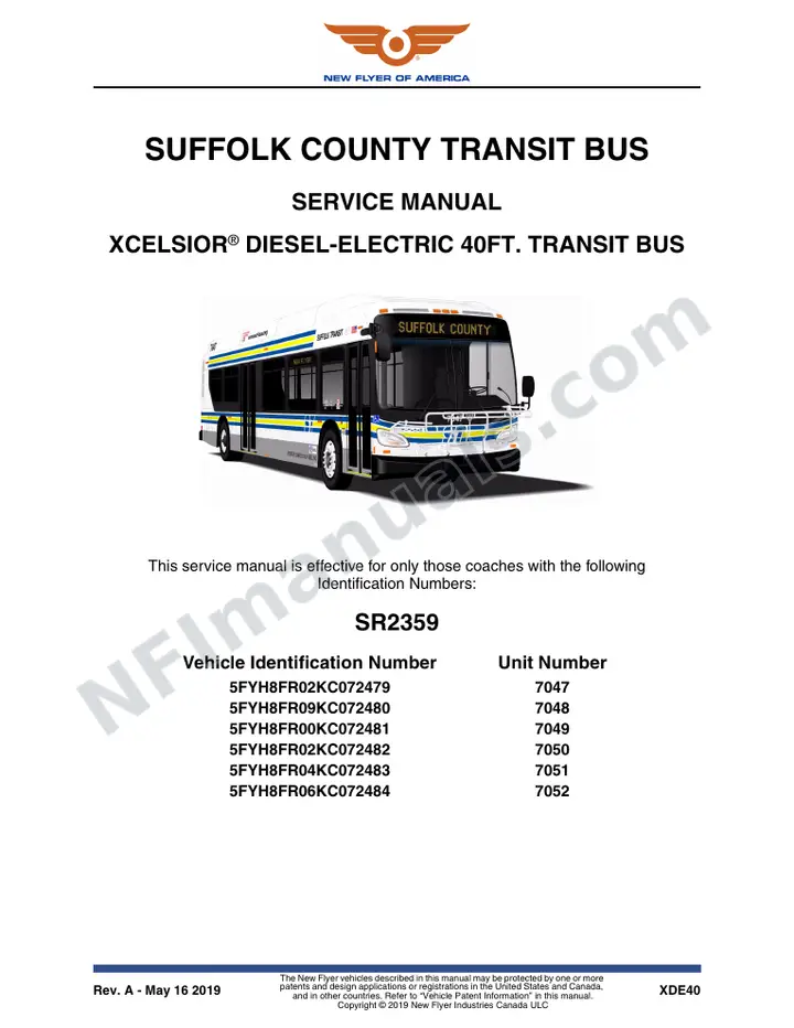 SR2359 Service Manual, Suffolk County Transit Bus first-page preview