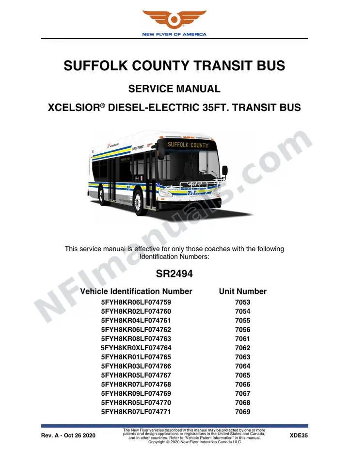 SR2494 Service Manual, Suffolk County Transit Bus first-page preview