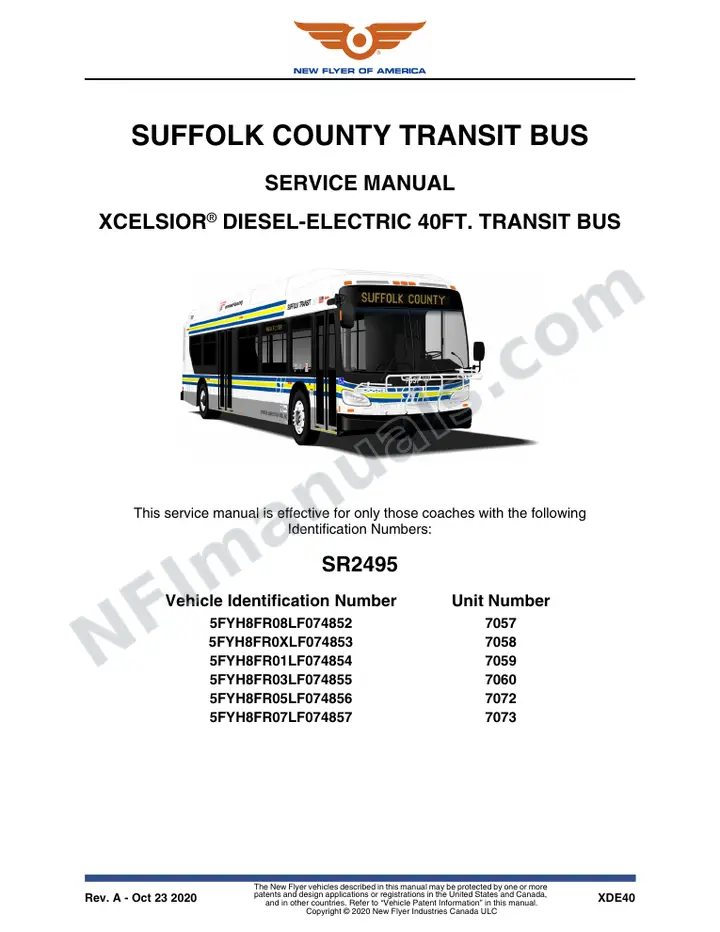 SR2495 Service Manual, Suffolk County Transit Bus first-page preview
