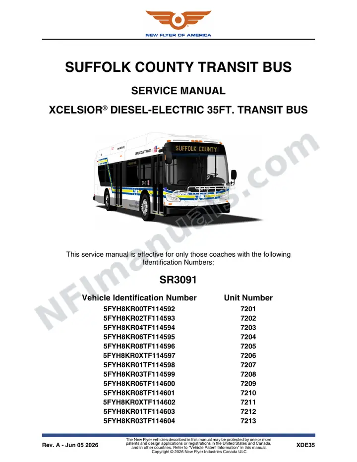 SR3091 Service Manual, Suffolk County Transit Bus first-page preview