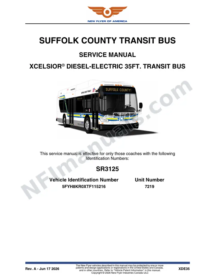 SR3125 Service Manual, Suffolk County Transit Bus first-page preview