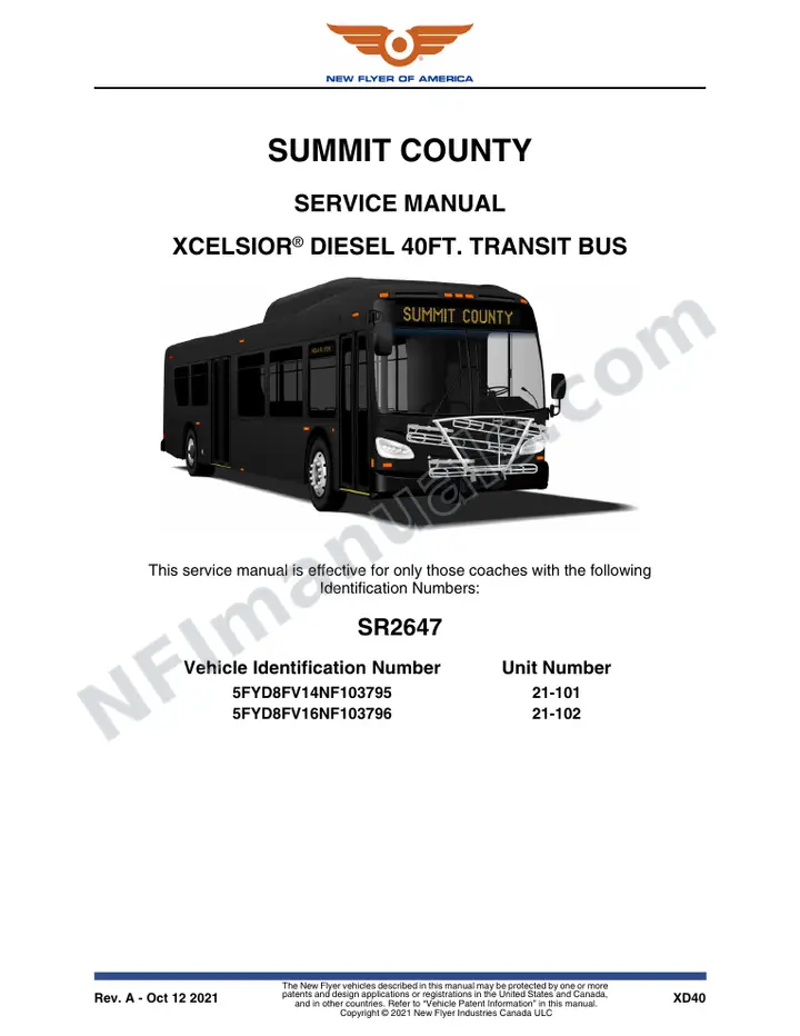 SR2647 Service Manual, Summit County first-page preview