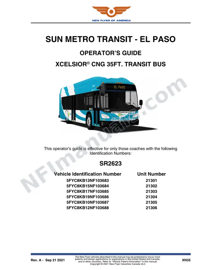 SR2623 Operator's Guide, Sun Metro Transit - El Paso first-page preview
