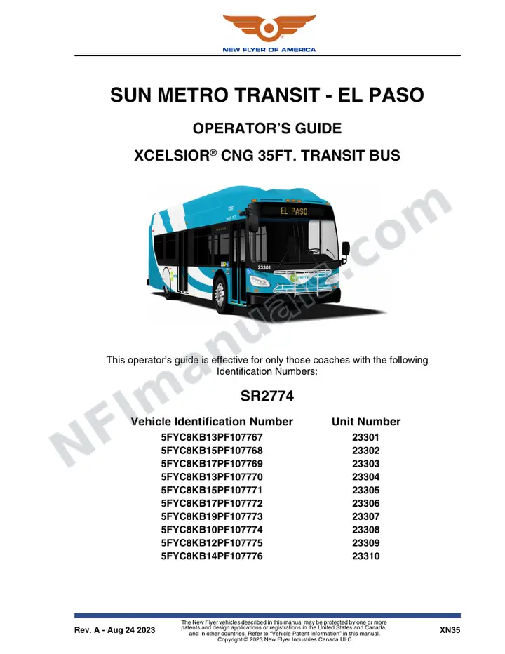 SR2774 Operator's Guide, Sun Metro - El Paso first-page preview
