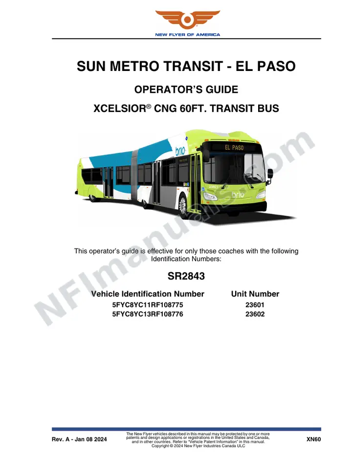 SR2843 Operator's Guide, Sun Metro Transit - El Paso first-page preview