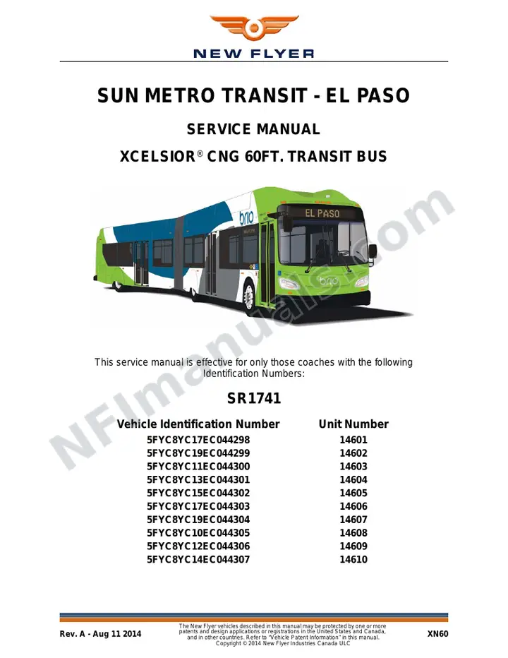 SR1741_SR1769 Service Manual, Sun Metro Transit - El Paso first-page preview
