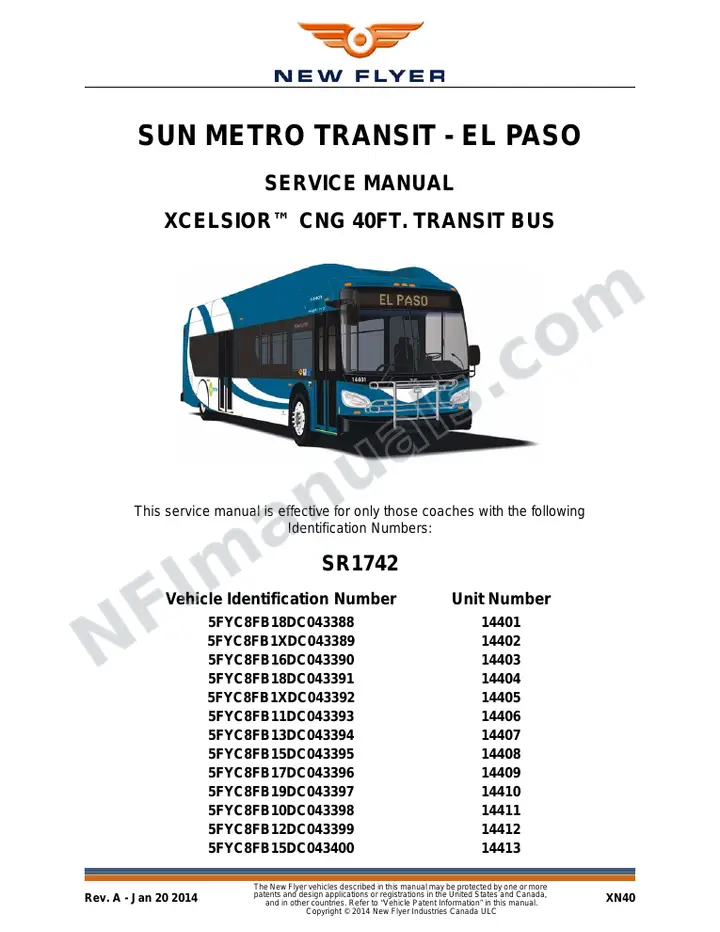 SR1742 Service Manual, Sun Metro Transit - El Paso first-page preview