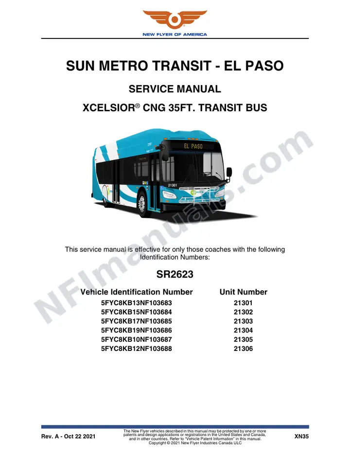 SR2623 Service Manual, Sun Metro Transit - El Paso first-page preview