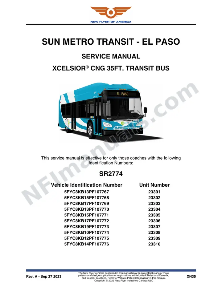 SR2774 Service Manual, Sun Metro Transit - El Paso first-page preview