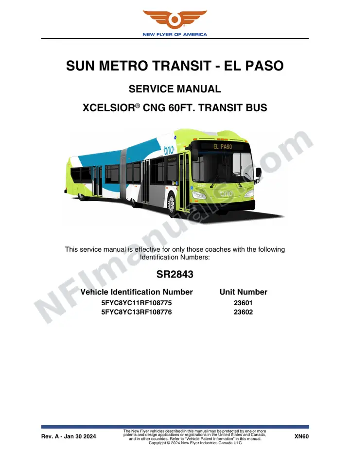 SR2843 Service Manual, Sun Metro Transit - El Paso first-page preview