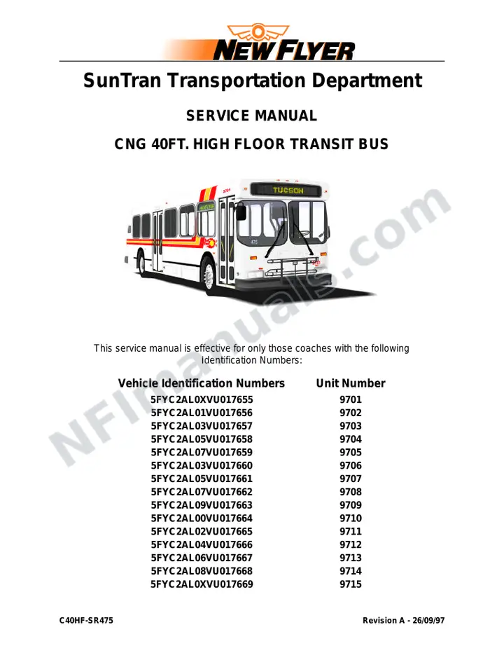 SR475 Service Manual, City of Tucson first-page preview